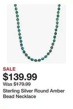 TSC Stores Sterling Silver Round Amber Bead Necklace offer