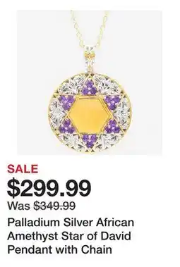 TSC Stores Palladium Silver African Amethyst Star of David Pendant with Chain offer