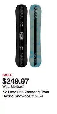 Sport Chek K2 Lime Lite Women's Twin Hybrid Snowboard 2024 offer