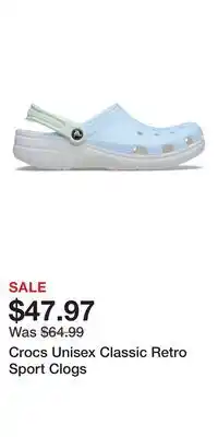 Sport Chek Crocs Unisex Classic Retro Sport Clogs offer
