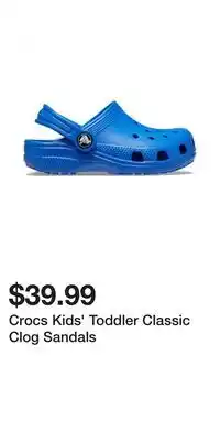 Sport Chek Crocs Kids' Toddler Classic Clog Sandals offer