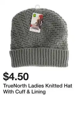 Dollarama TrueNorth Ladies Knitted Hat With Cuff & Lining offer