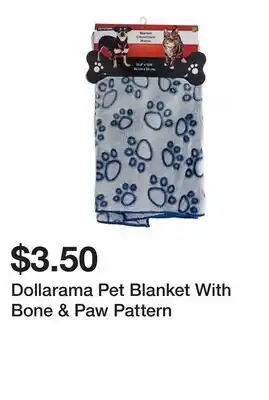 Dollarama Dollarama Pet Blanket With Bone & Paw Pattern offer