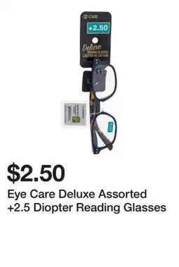 Dollarama Eye Care Deluxe Assorted +2.5 Diopter Reading Glasses offer