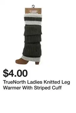 Dollarama TrueNorth Ladies Knitted Leg Warmer With Striped Cuff offer