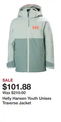 Mark's Helly Hansen Youth Unisex Traverse Jacket offer