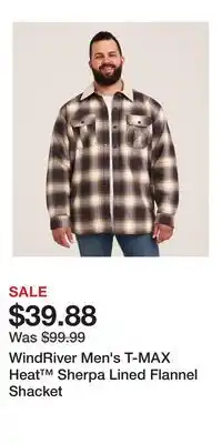 Mark's WindRiver Men's T-MAX Heat Sherpa Lined Flannel Shacket offer