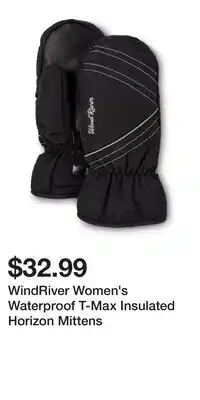 Mark's WindRiver Women's Waterproof T-Max Insulated Horizon Mittens offer