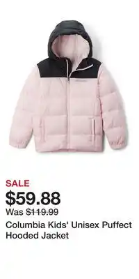 Mark's Columbia Kids' Unisex Puffect Hooded Jacket offer