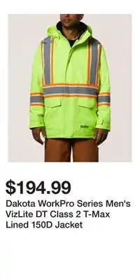 Mark's Dakota WorkPro Series Men's VizLite DT Class 2 T-Max Lined 150D Jacket offer