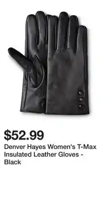 Mark's Denver Hayes Women's T-Max Insulated Leather Gloves - Black offer