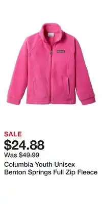 Mark's Columbia Youth Unisex Benton Springs Full Zip Fleece offer