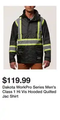 Mark's Dakota WorkPro Series Men's Class 1 Hi Vis Hooded Quilted Jac Shirt offer