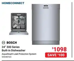 Visions Electronics Bosch 24 300 Series Built-in Dishwasher offer