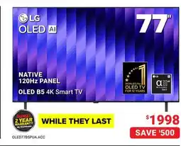 Visions Electronics LG 77 NATIVE 120Hz PANEL OLED B5 4K Smart TV offer