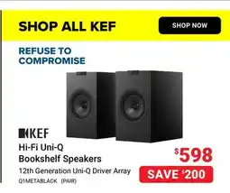 Visions Electronics KEF Hi-Fi Uni-Q Bookshelf Speakers offer