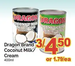 T&T Supermarket DRAGON BRAND COCONUT MILK/CREAM offer