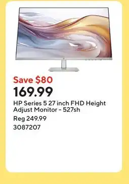 Staples HP Series 5 27 inch FHD Height Adjust Monitor - 527sh offer