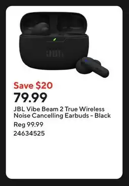 Staples JBL Vibe Beam 2 True Wireless Noise Cancelling Earbuds - Black offer