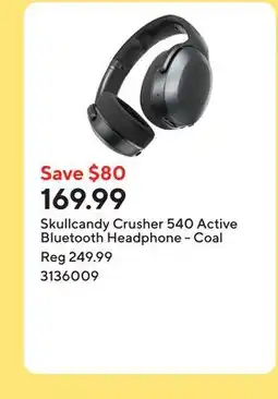 Staples Skullcandy Crusher 540 Active Bluetooth Headphone - Coal offer
