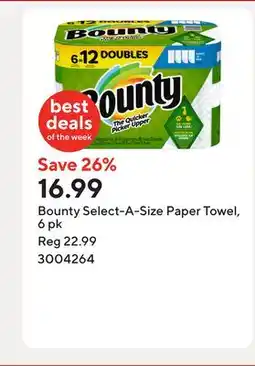 Staples Bounty Select-A-Size Paper Towel offer