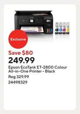 Staples Epson EcoTank ET-2800 Colour All-in-One Printer - Black offer