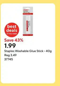Staples Staples Washable Glue Stick offer