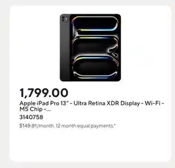 Staples Apple iPad Pro 13 - Ultra Retina XDR Display - Wi-Fi - M5 Chip - 256 GB - Space Black offer