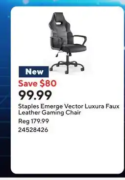 Staples Staples Emerge Vector Luxura Faux Leather Gaming Chair offer