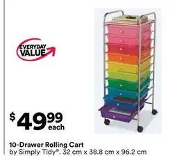 Michaels 10-Drawer rolling Cart by Simply Tidy offer