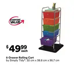 Michaels 5-Drawer rolling Cart by Simply Tidy offer