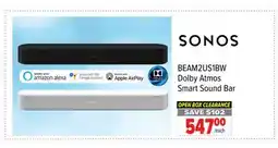 2001 Audio Video BEAM2US1BW SONOS Dolby Atmos Smart Sound Bar offer