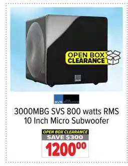 2001 Audio Video 3000MBG SVS 800 watts RMS 10 Inch Micro Subwoofer offer