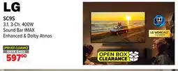 2001 Audio Video SC9S LG 3.1. 3-Ch. 400W Sound Bar IMAX Enhanced & Dolby Atmos offer