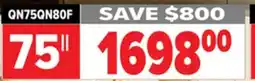 2001 Audio Video SAMSUNG 75 NEO QLED 4K QN80F VISION AI SMART TV offer