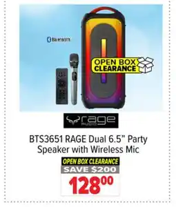 2001 Audio Video BTS3651 RAGE Dual 6.5 Party Speaker with Wireless Mic offer