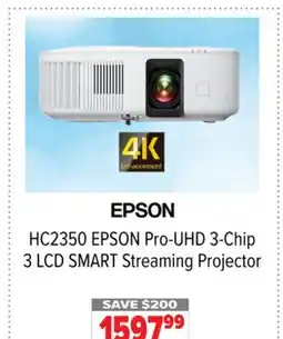 2001 Audio Video HC2350 EPSON Pro-UHD 3-Chip 3 LCD SMART Streaming Projector offer