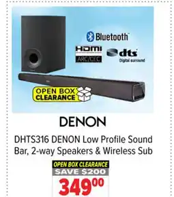 2001 Audio Video DENON Low Profile Sound Bar, 2-way Speakers & Wireless Sub offer