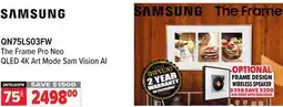 2001 Audio Video QN75LS03FW Samsung 75 The Frame Pro Neo QLED 4K Art Mode Sam Vision AI TV offer
