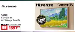 2001 Audio Video 55S7N Hisense 55 CanvasTV 4K QLED Google Smart TV offer