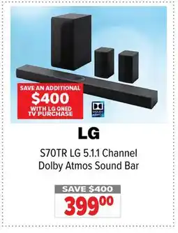 2001 Audio Video S70TR LG 5.1.1 Channel Dolby Atmos Sound Bar offer