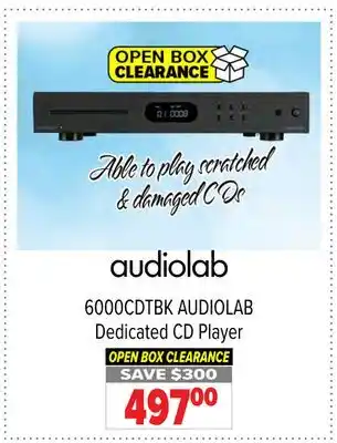 2001 Audio Video 6000CDTBK AUDIOLAB Dedicated CD Player offer