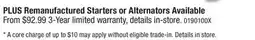 PartSource Starters or Alternators offer