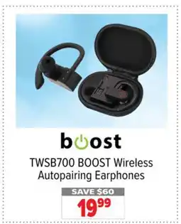 2001 Audio Video TWSB700 BOOST Wireless Autopairing Earphones offer