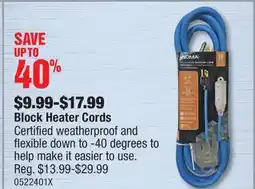 PartSource Block Heater Cords offer