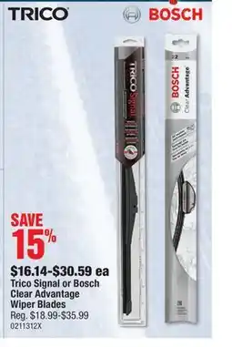 PartSource Trico Signal or Bosch Clear Advantage Wiper Blades offer