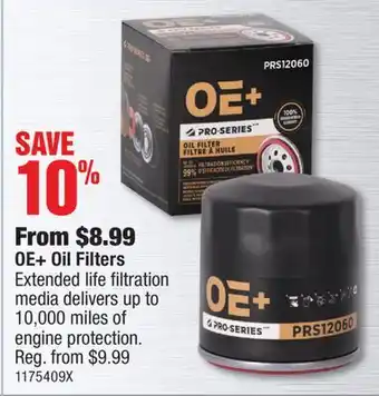 PartSource OE+ Oil Filters offer