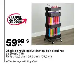Michaels Chariot à roulettes Lexington de 4 étagères de Simply Tidy offer