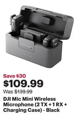 Best Buy DJI Mic Mini Wireless Microphone (2 TX + 1 RX + Charging Case) - Black offer