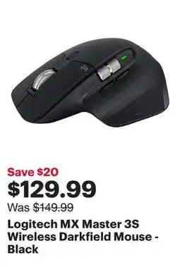 Best Buy Logitech MX Master 3S Wireless Darkfield Mouse - Black offer
